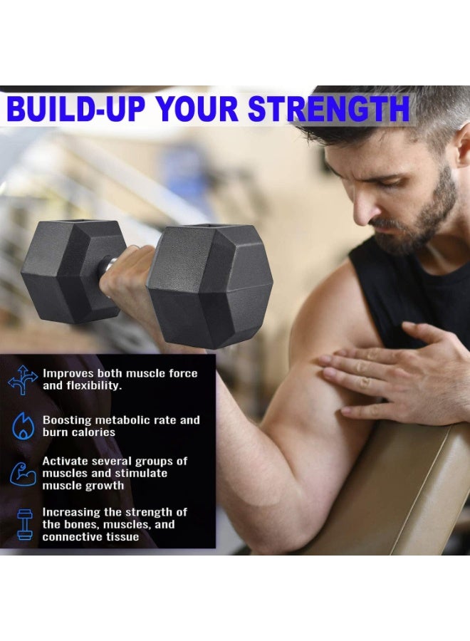 Hex Dumbell Set, 5kg x 2 - Black - Image 4